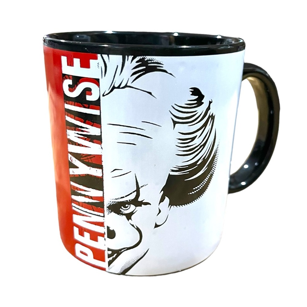 Pennywise Clown Movie Large Coffee Mug 20 oz Cup IT Chapter 2 Black White & Red